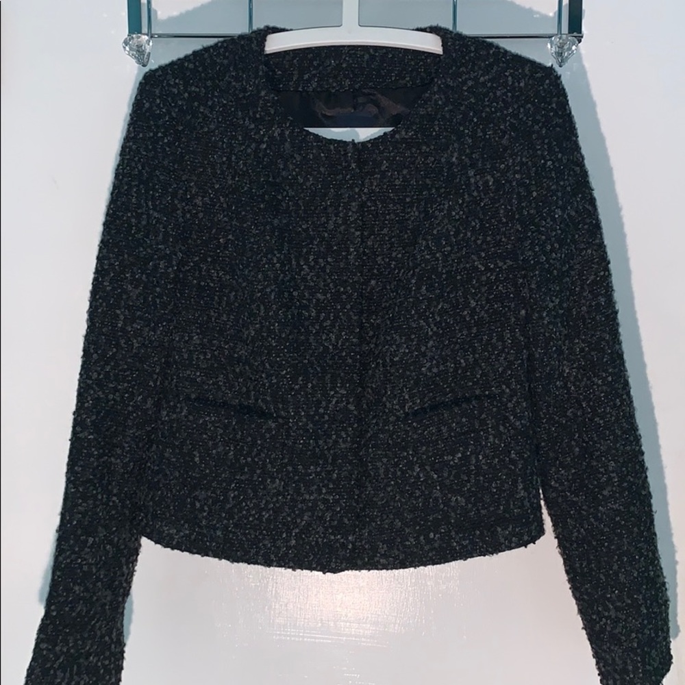 GAP Factory Tweed Cropped Button Jacket - Classic